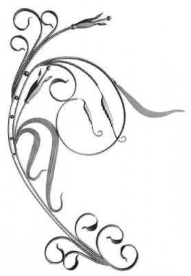 Пано за врата или ограда 1650х1230мм, от кована шина 25*8мм